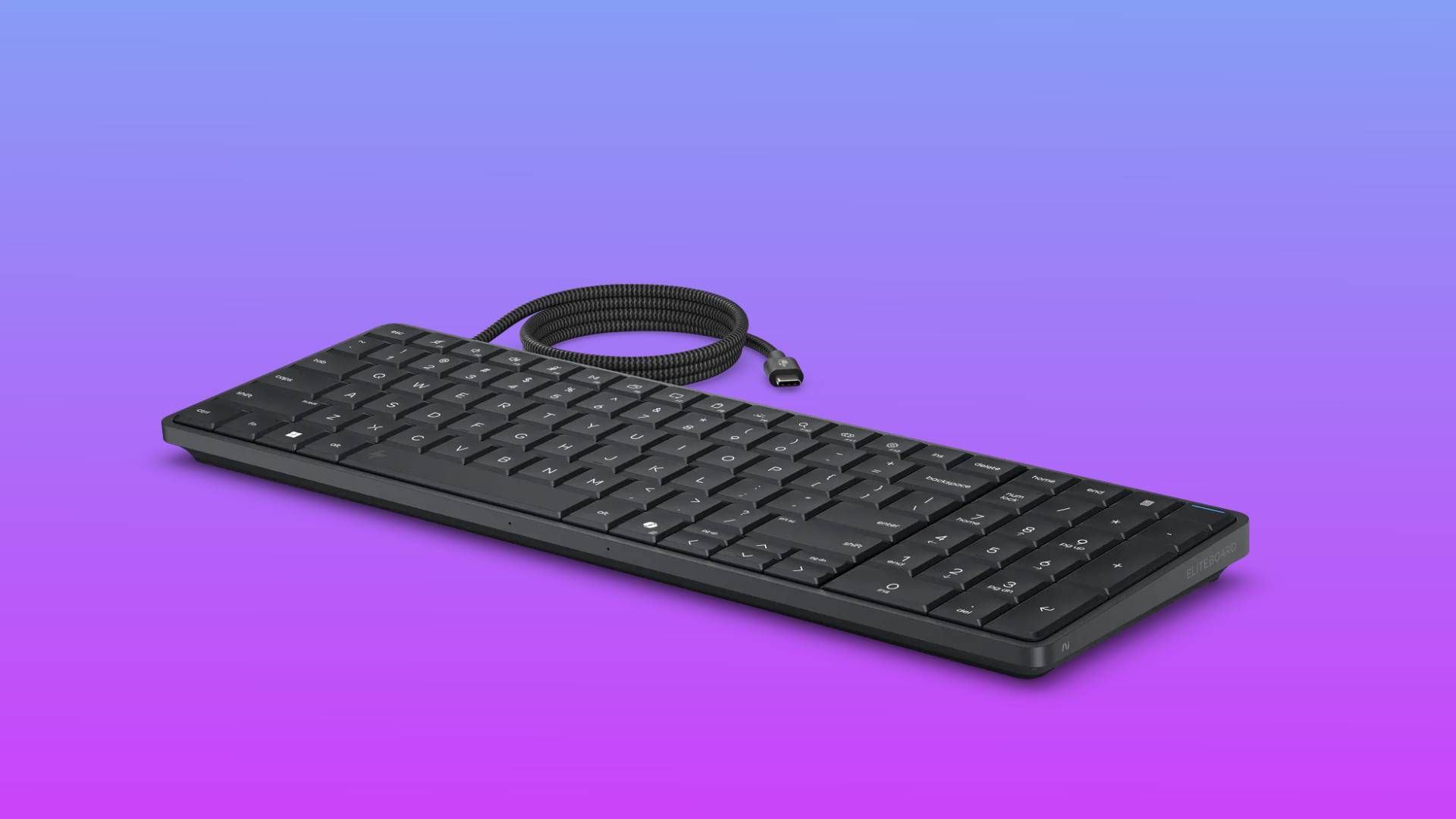 The HP EliteBoard G2a Next-Gen AI PC (Attached Cable) from varios angles.