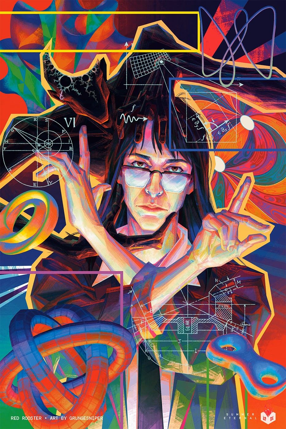 Various artworks from the Red Rooster website, depicting a vivid artstyle.