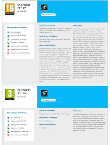EA Sports FC 27 gets a PEGI 16 rating in Europe because of loot boxes