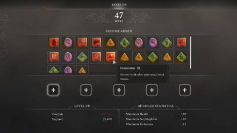 How to equip ambers in Valor Mortis