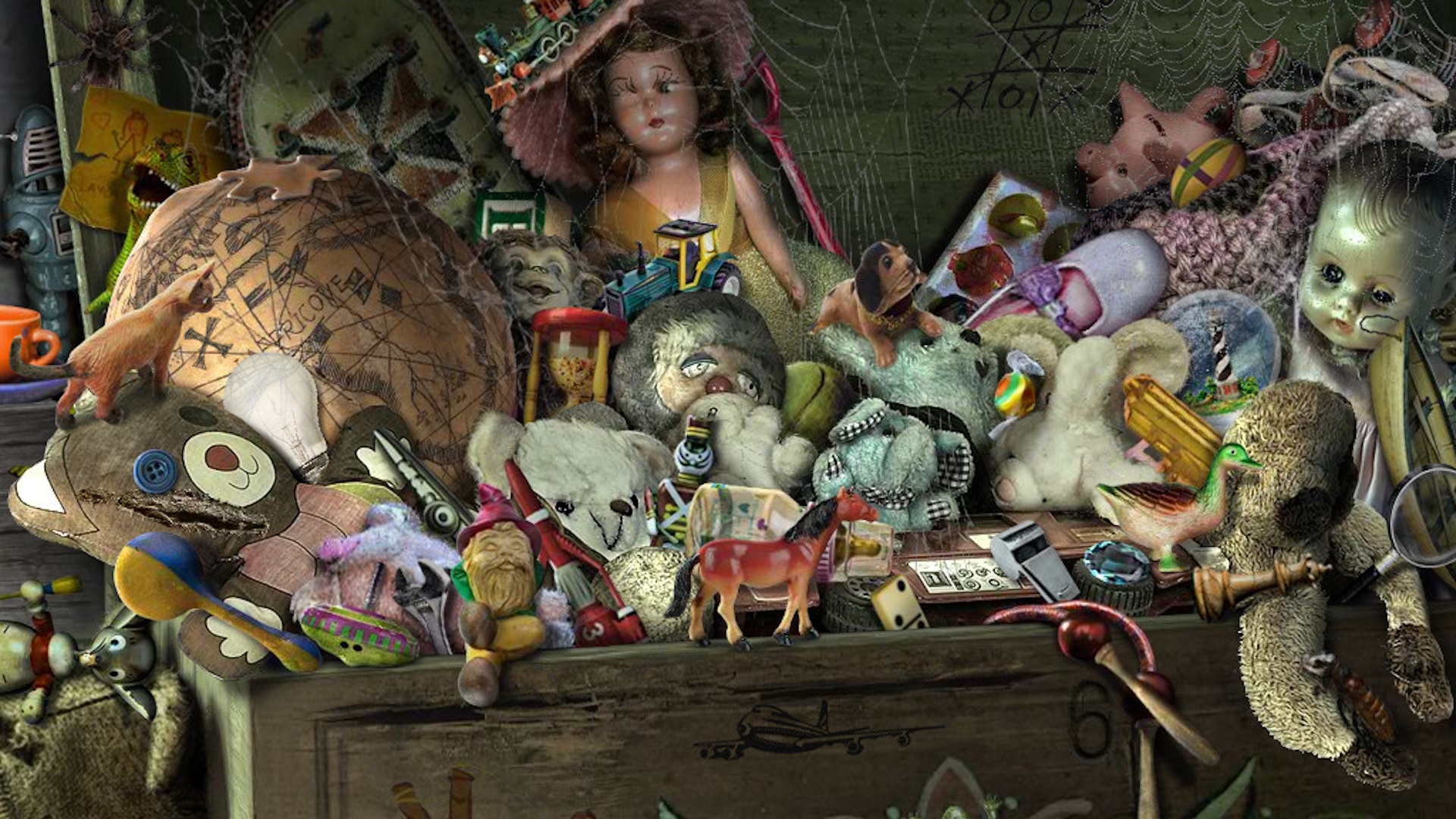 A chest full of dolls in Mystery Case Files: The 13th Skull