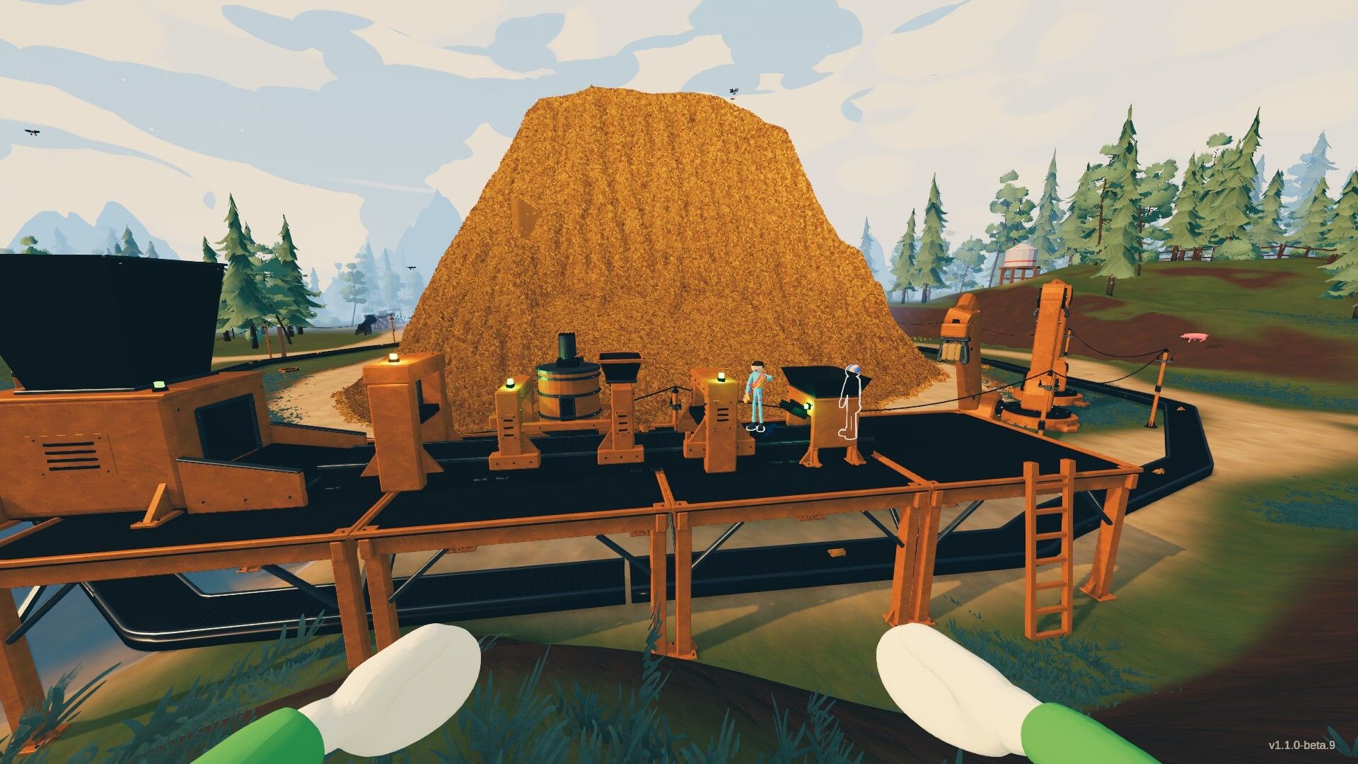 A big pile of hay ready to sort