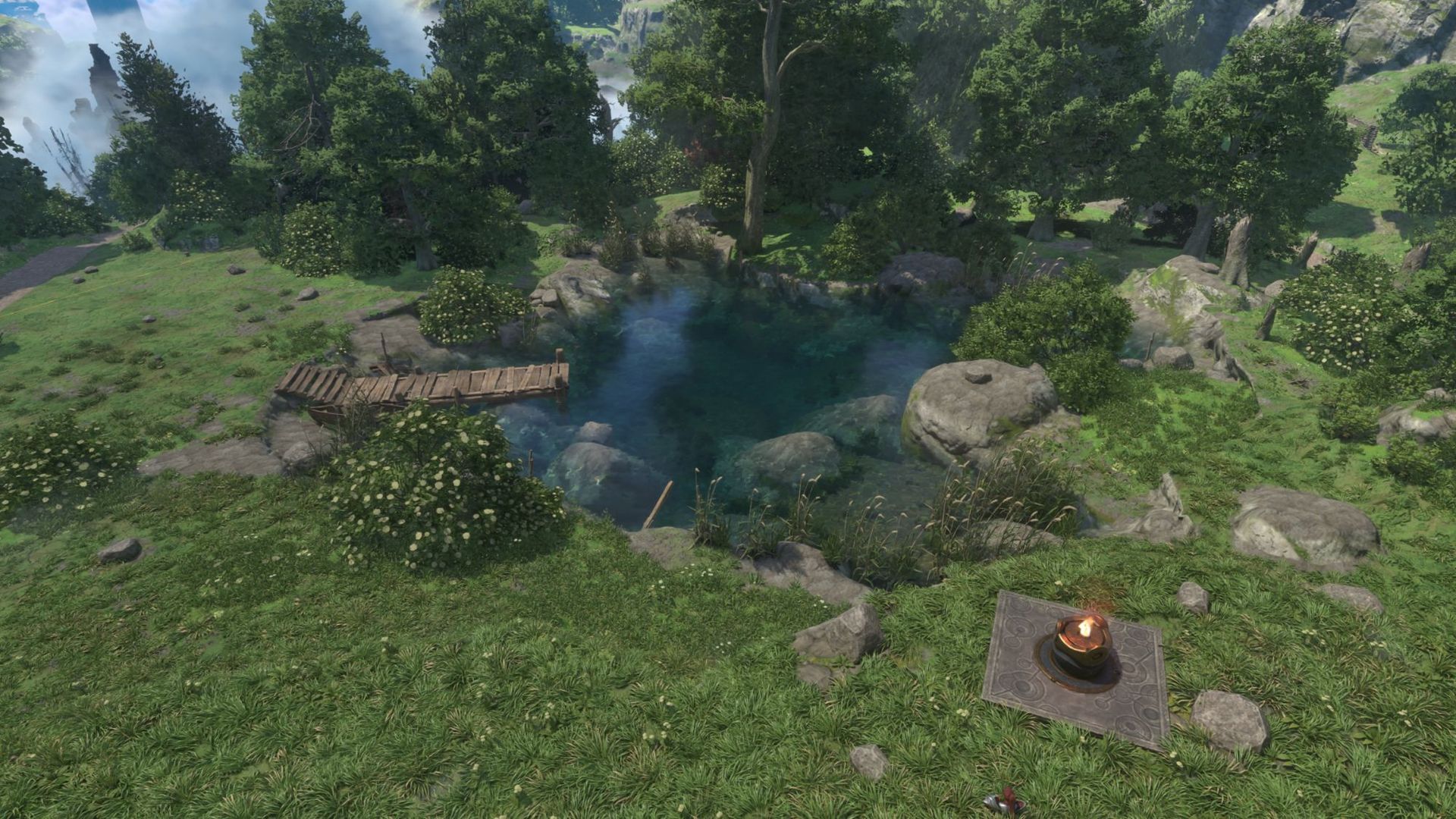 Enshrouded - Pond near the shroud in the Springlands