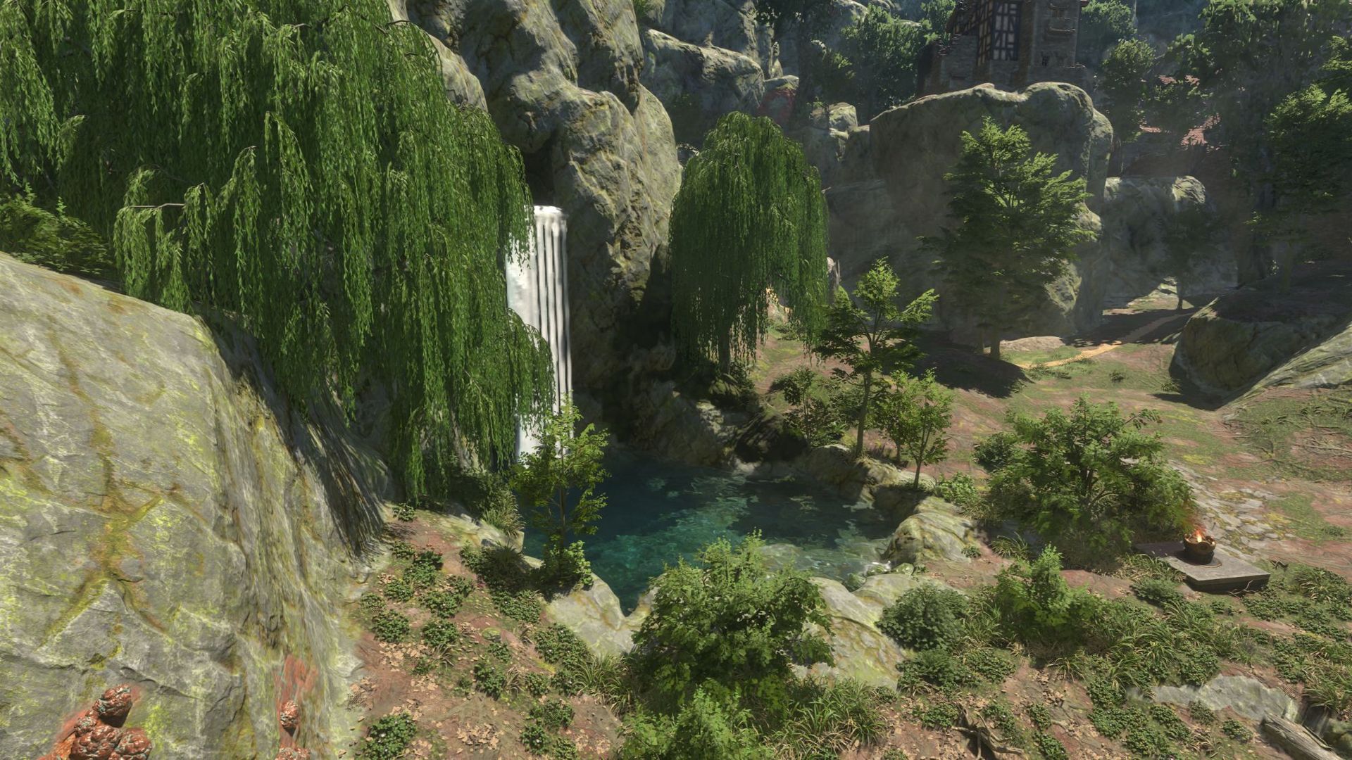 Enshrouded - Revelwood waterfall
