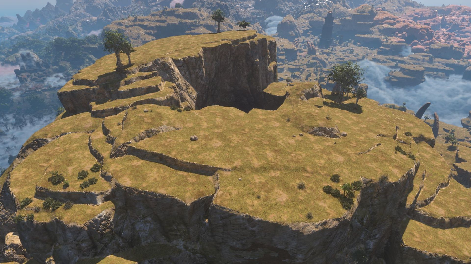 Enshrouded - Pillars of Creation base location on top of the northern pillar