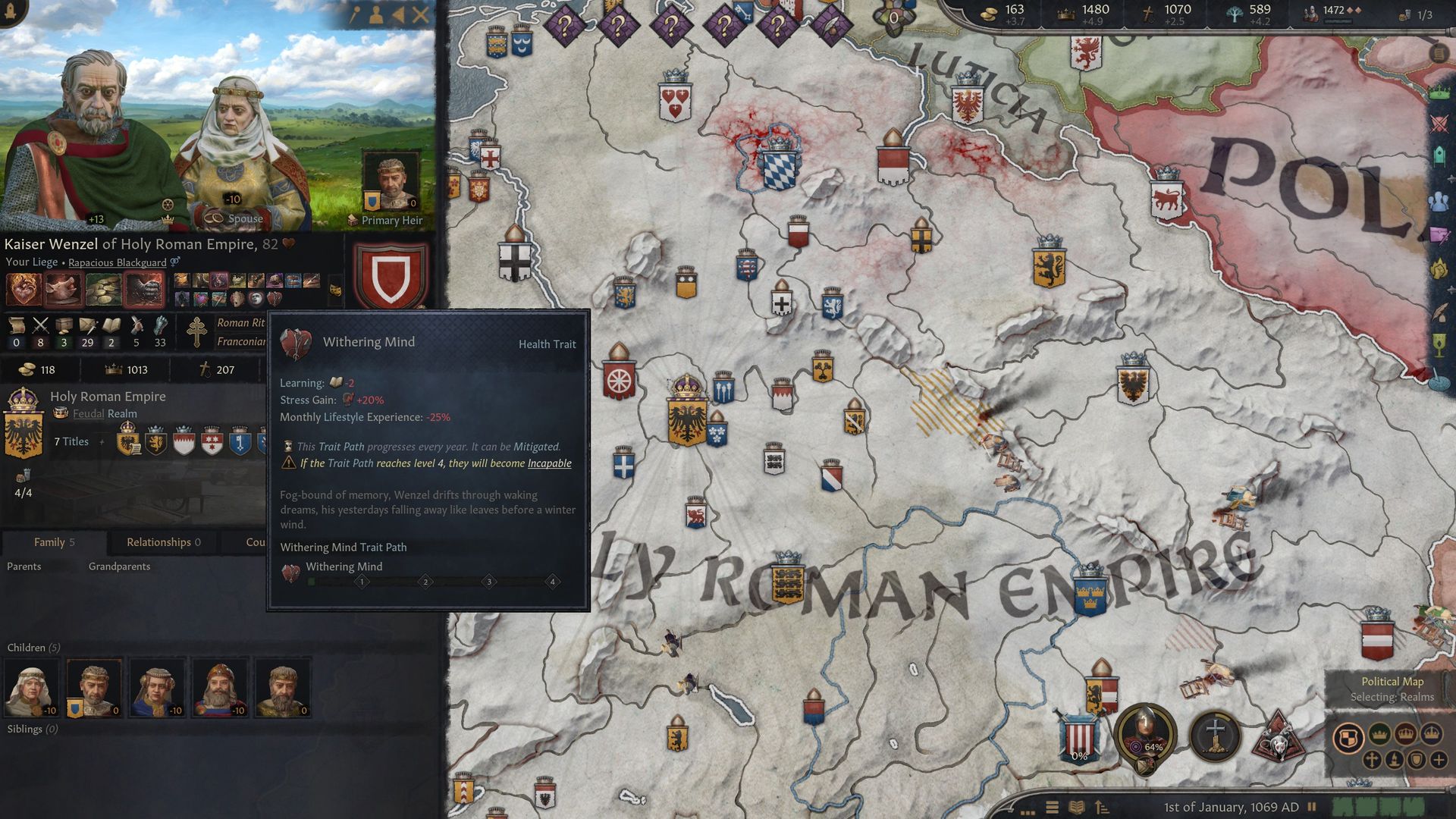 Wenzel's withering mind trait.
