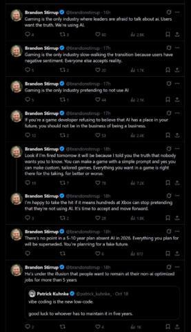 Xbox biz guy deletes his X account less than 24 hours after saying game devs who don’t embrace AI ‘should not be in the business of being a business’